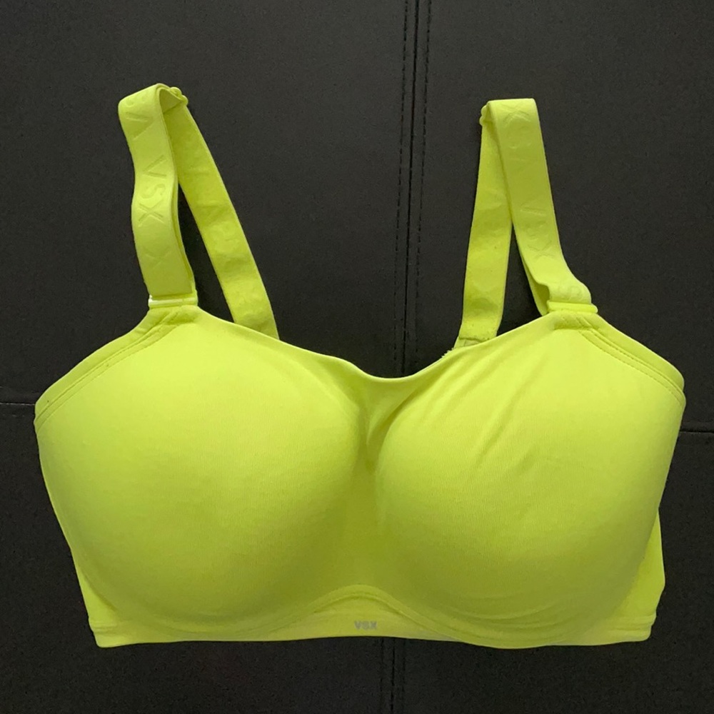 Bright yellow sports bra